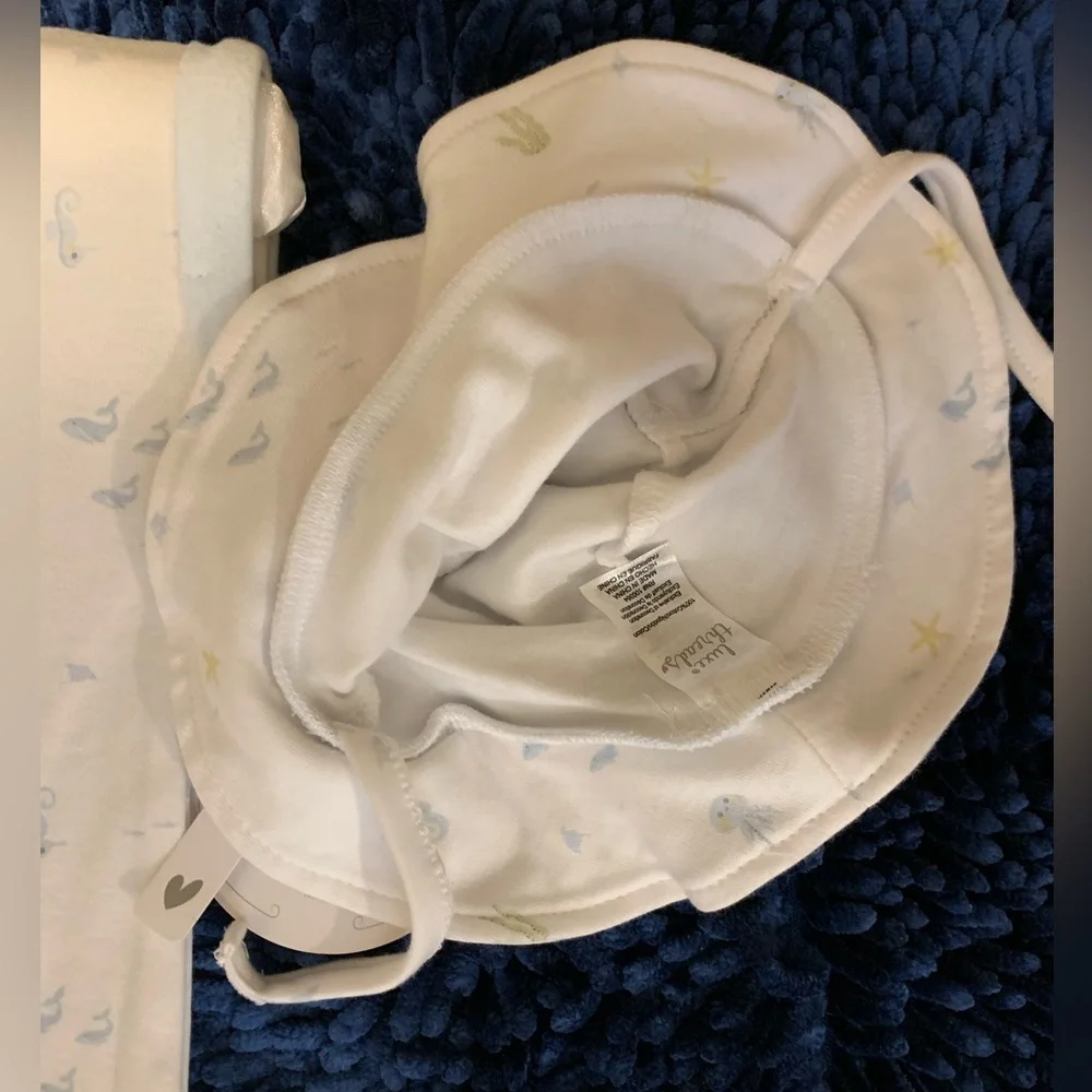 Luxe Threads Soft White Baby Onesie and Hat Set
